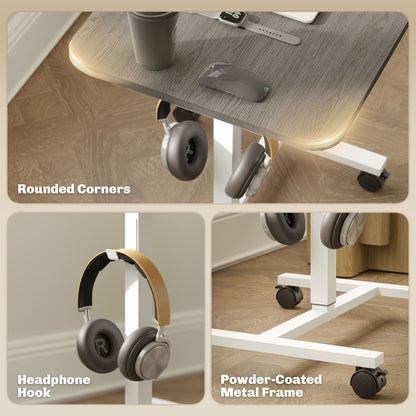 Torael White And Grey Adjustable Laptop Stand Desk