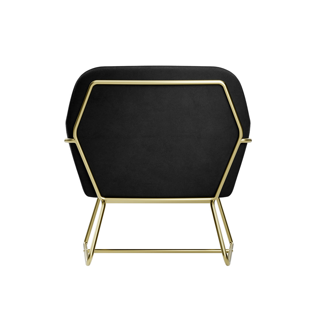 Marseille Black Velvet Upholstered Armchair Gold Metal Legs