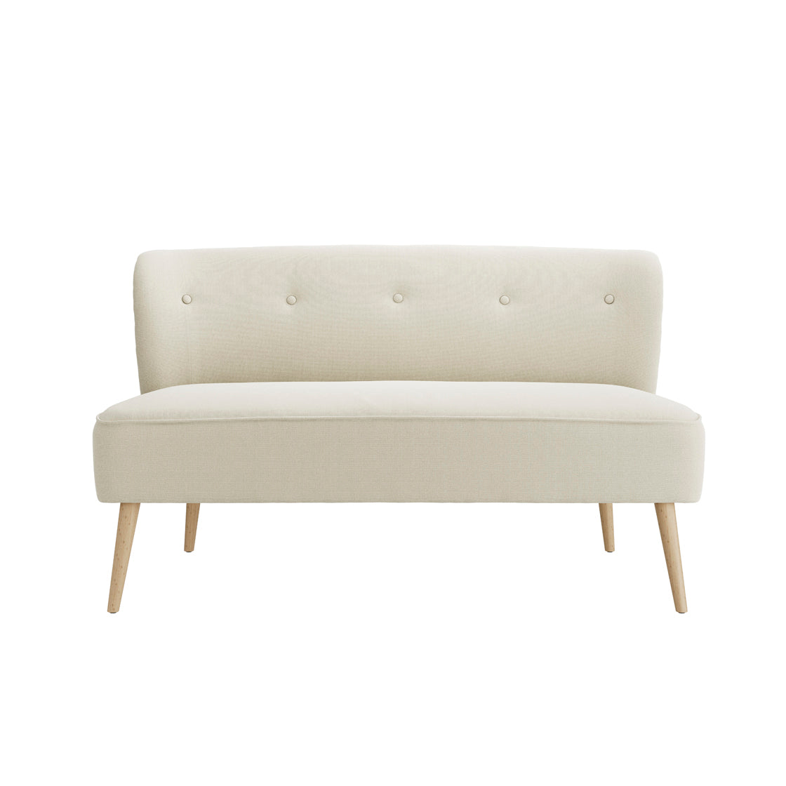 Hettie Ivory 2 Seater Love Sofa Wooden Legs