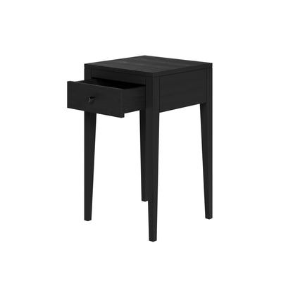 Bonito Black Wood Grain 1 Drawer Bedside Table