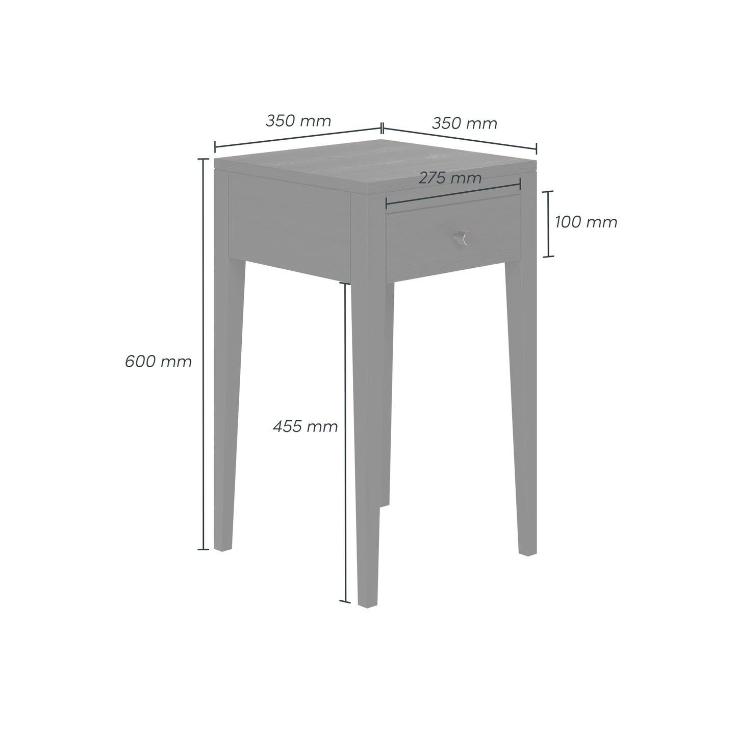 Bonito Black Wood Grain 1 Drawer Bedside Table