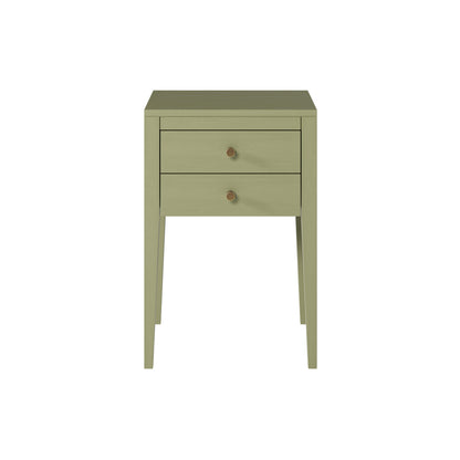 Pirenopolis Sage Green Wood Grain 2 Drawer Bedside Table