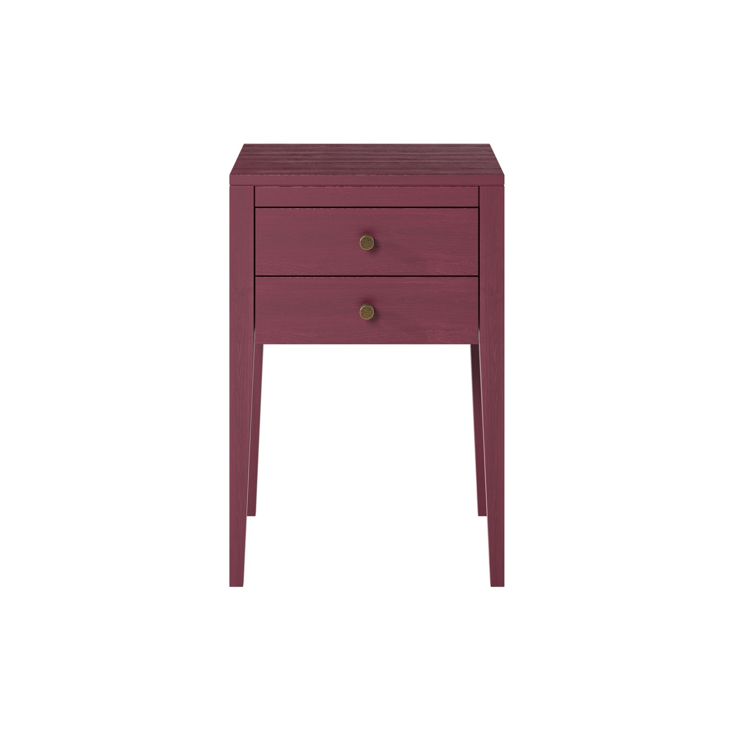 Paraty Plum Red Wood Grain Two Drawer Bedside Table