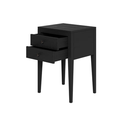 Itabira Black Wood Grain 2 Drawer Bedside Table