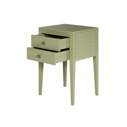 Pirenopolis Sage Green Wood Grain 2 Drawer Bedside Table