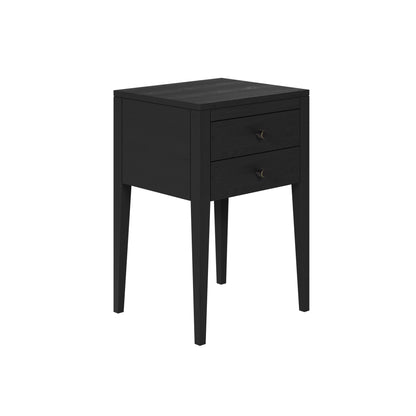 Itabira Black Wood Grain 2 Drawer Bedside Table