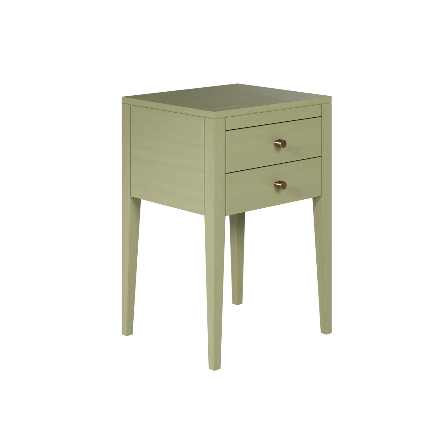 Pirenopolis Sage Green Wood Grain 2 Drawer Bedside Table