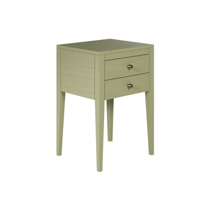 Pirenopolis Sage Green Wood Grain 2 Drawer Bedside Table