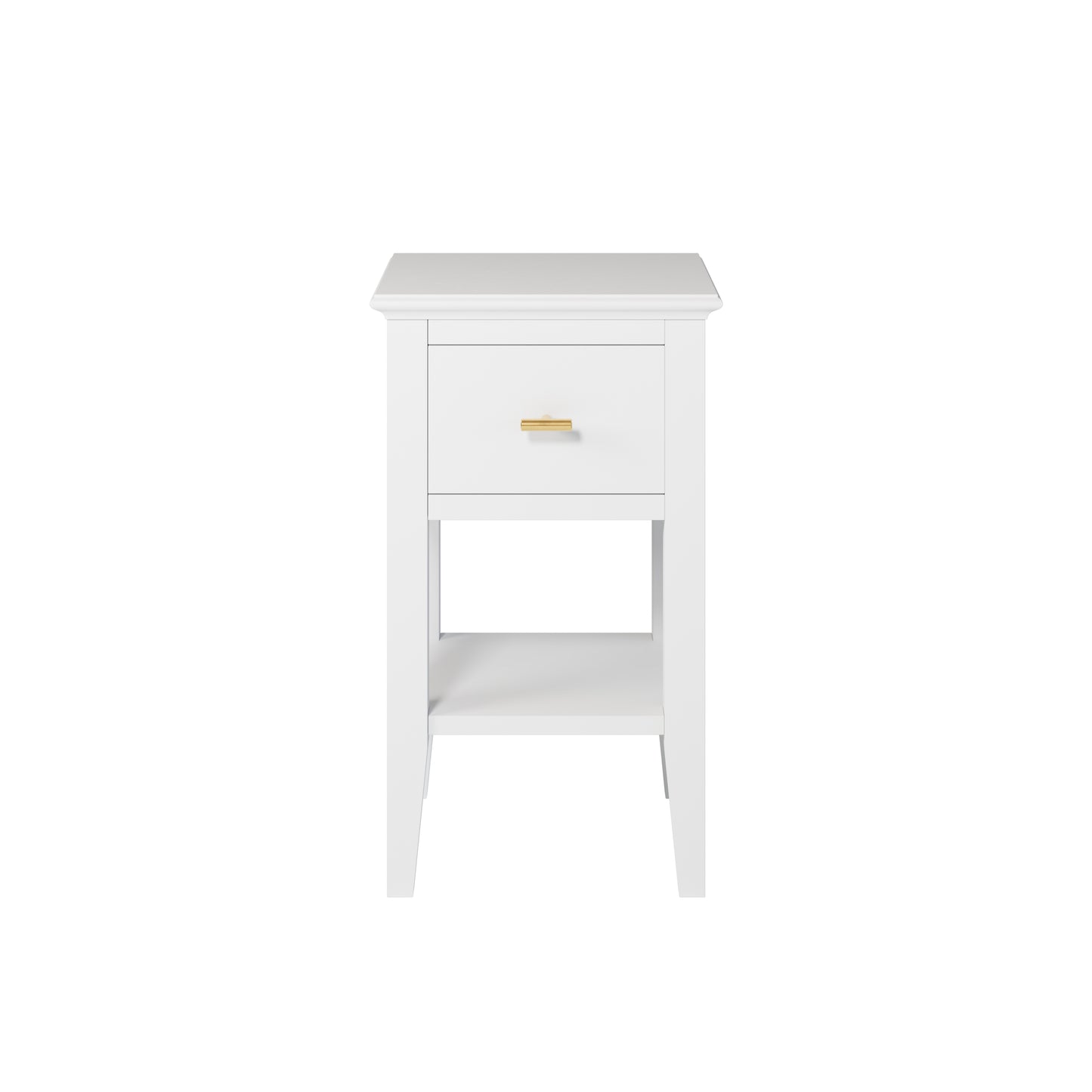Parnaíba White Wood Grain 1 Drawer Bedside Table