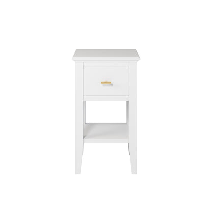 Parnaíba White Wood Grain 1 Drawer Bedside Table