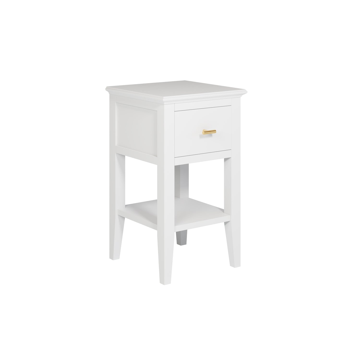 Parnaíba White Wood Grain 1 Drawer Bedside Table