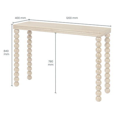 Wales Retro Natural Oak Bobbin Leg Console Table