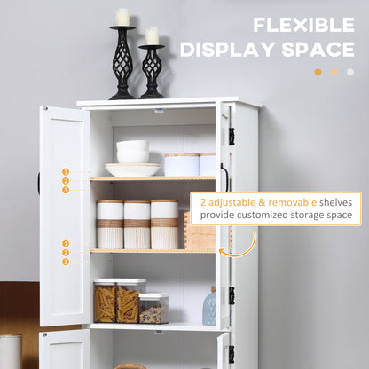 Rifa Wooden White Accent Storage Cabinet With Adjustable Shelves And Double Doors