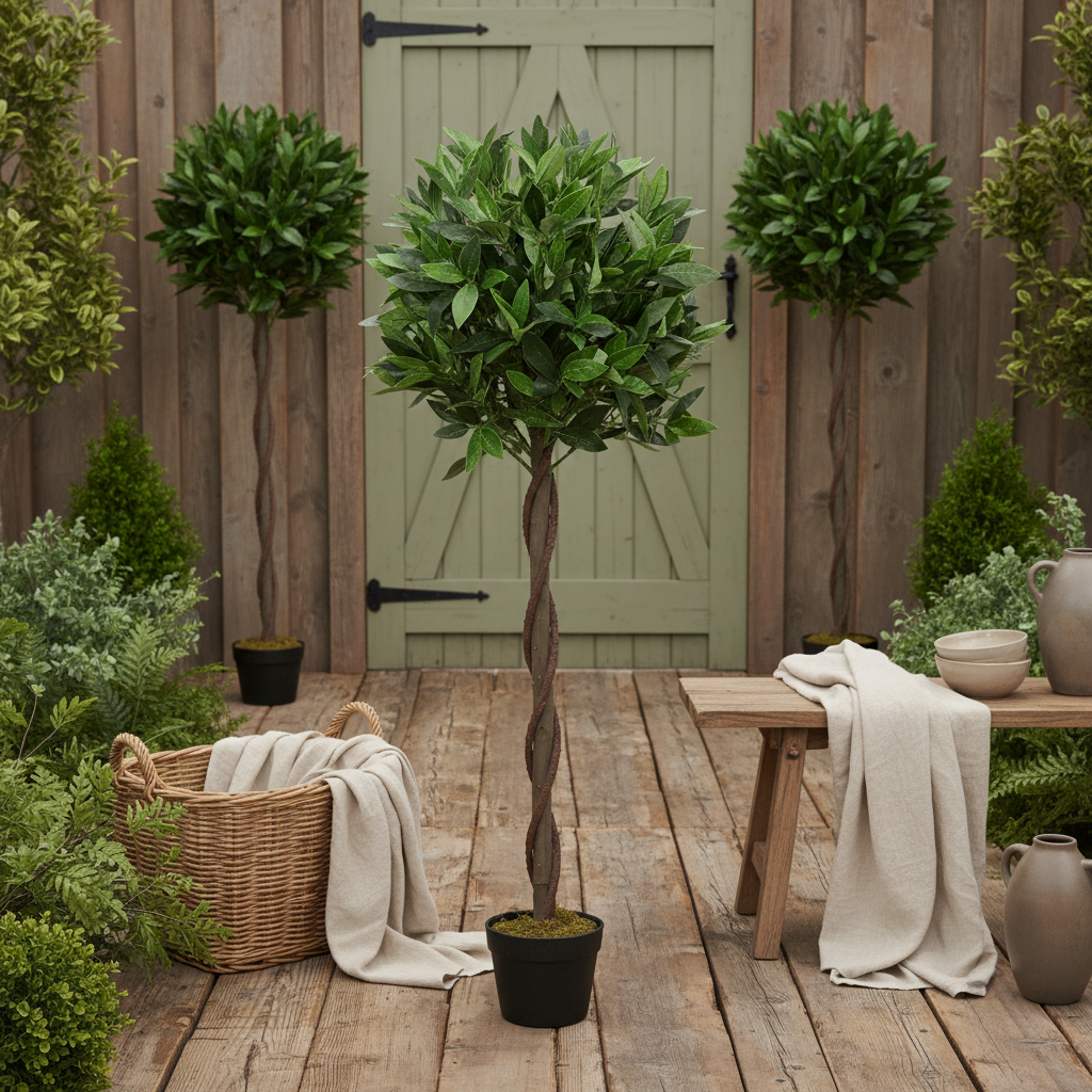 Riffa Set Of 2 Artificial Bay Laurel Style Trees Supplied In Matching Pots