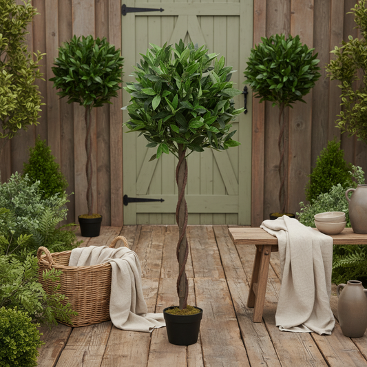 Riffa Set Of 2 Artificial Bay Laurel Style Trees Supplied In Matching Pots