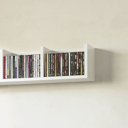 Cofalo Mopa Wood White Set Of 2 Wall Mounted Media Storage Racks With Cube Shelves