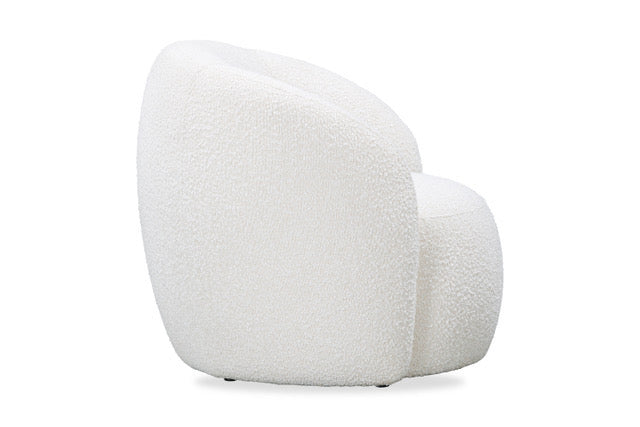 Salvador Retro White Bouclé Upholstered Armchair