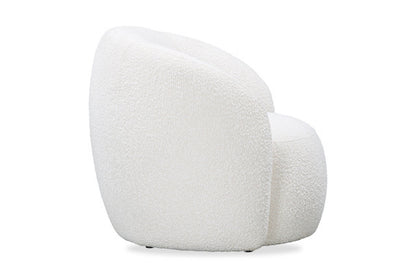 Salvador Retro White Bouclé Upholstered Armchair