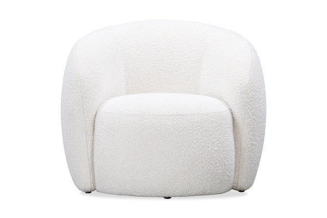 Salvador Retro White Bouclé Upholstered Armchair