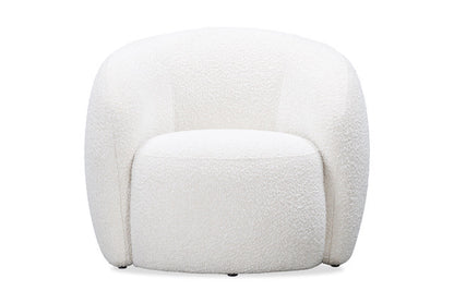 Salvador Retro White Bouclé Upholstered Armchair