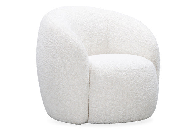 Salvador Retro White Bouclé Upholstered Armchair