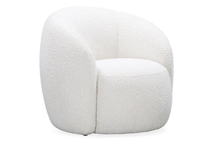 Salvador Retro White Bouclé Upholstered Armchair