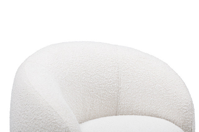 Salvador Retro White Bouclé Upholstered Armchair
