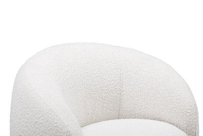 Salvador Retro White Bouclé Upholstered Armchair