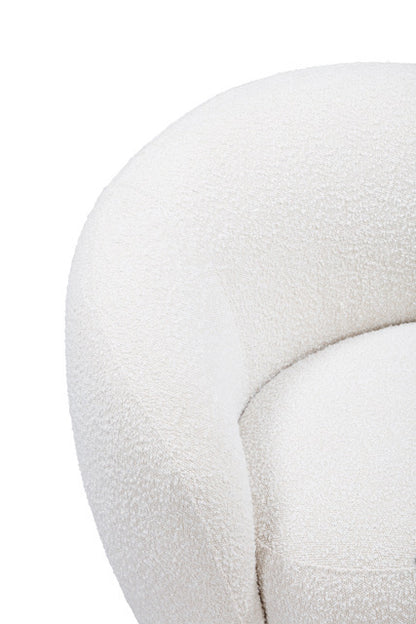 Salvador Retro White Bouclé Upholstered Armchair