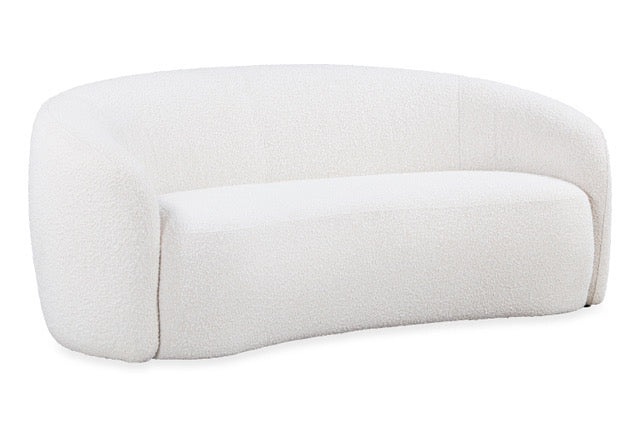 Salvador Retro White Bouclé Upholstered Sofa