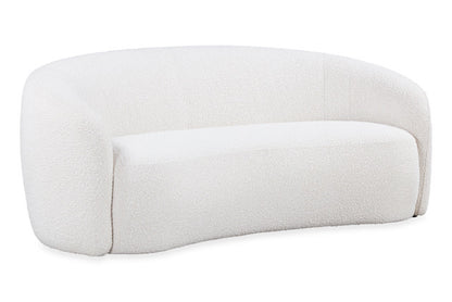 Salvador Retro White Bouclé Upholstered Sofa