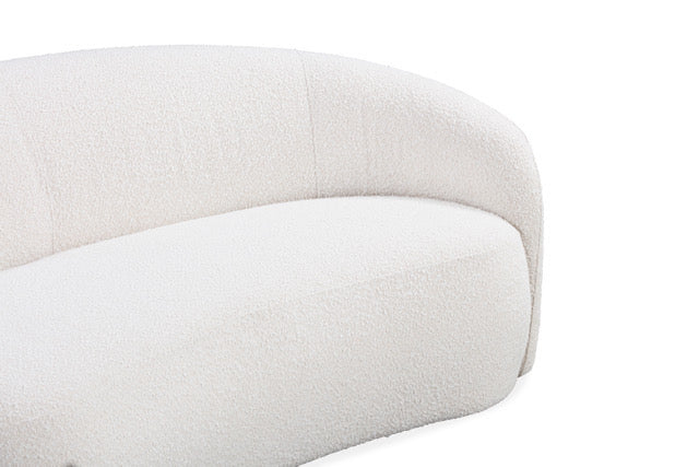 Salvador Retro White Bouclé Upholstered Sofa