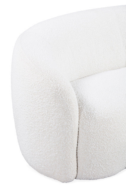 Salvador Retro White Bouclé Upholstered Sofa