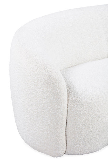 Salvador Retro White Bouclé Upholstered Sofa