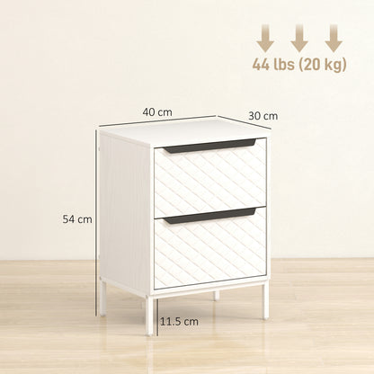 Farayo Metal White 2 Fabric Drawer Storage Dresser