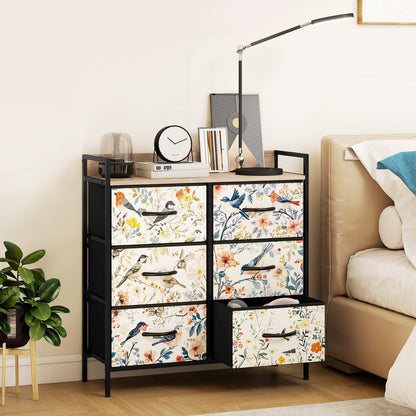 Tonona Wooden White 6 Drawer Storage Chest