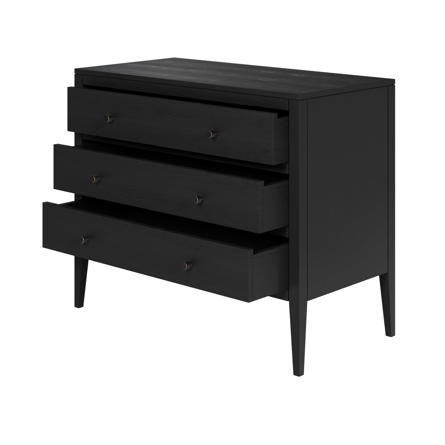 Bilbao Black Wood Grain 3 Drawer Chest