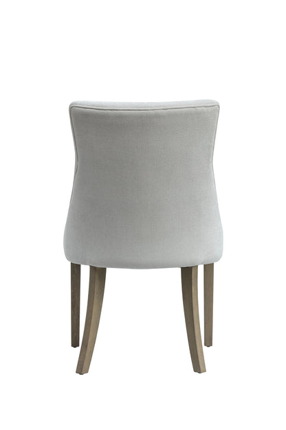 Gramado Cream Chenille and Aged Oak Dining Chair
