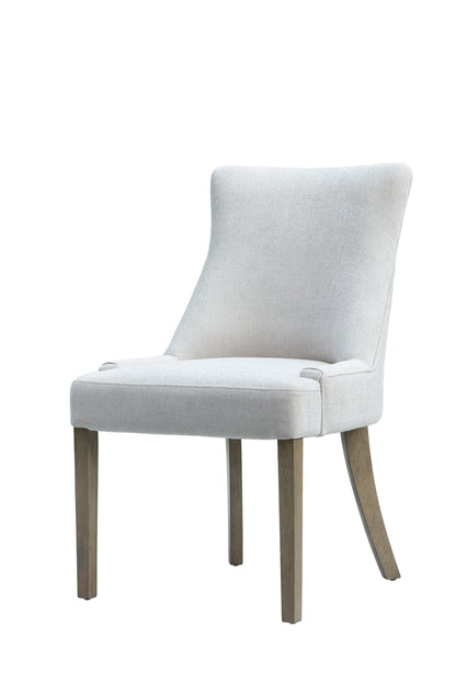 Gramado Cream Chenille and Aged Oak Dining Chair