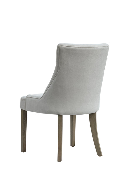 Gramado Cream Chenille and Aged Oak Dining Chair