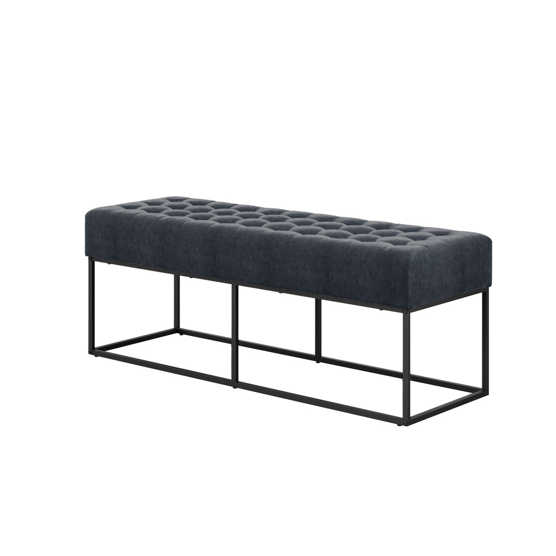 Cavan Steel Grey Upholstered Diamond Bench