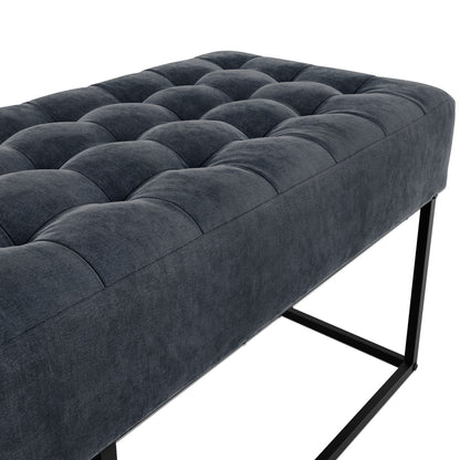 Cavan Steel Grey Upholstered Diamond Bench