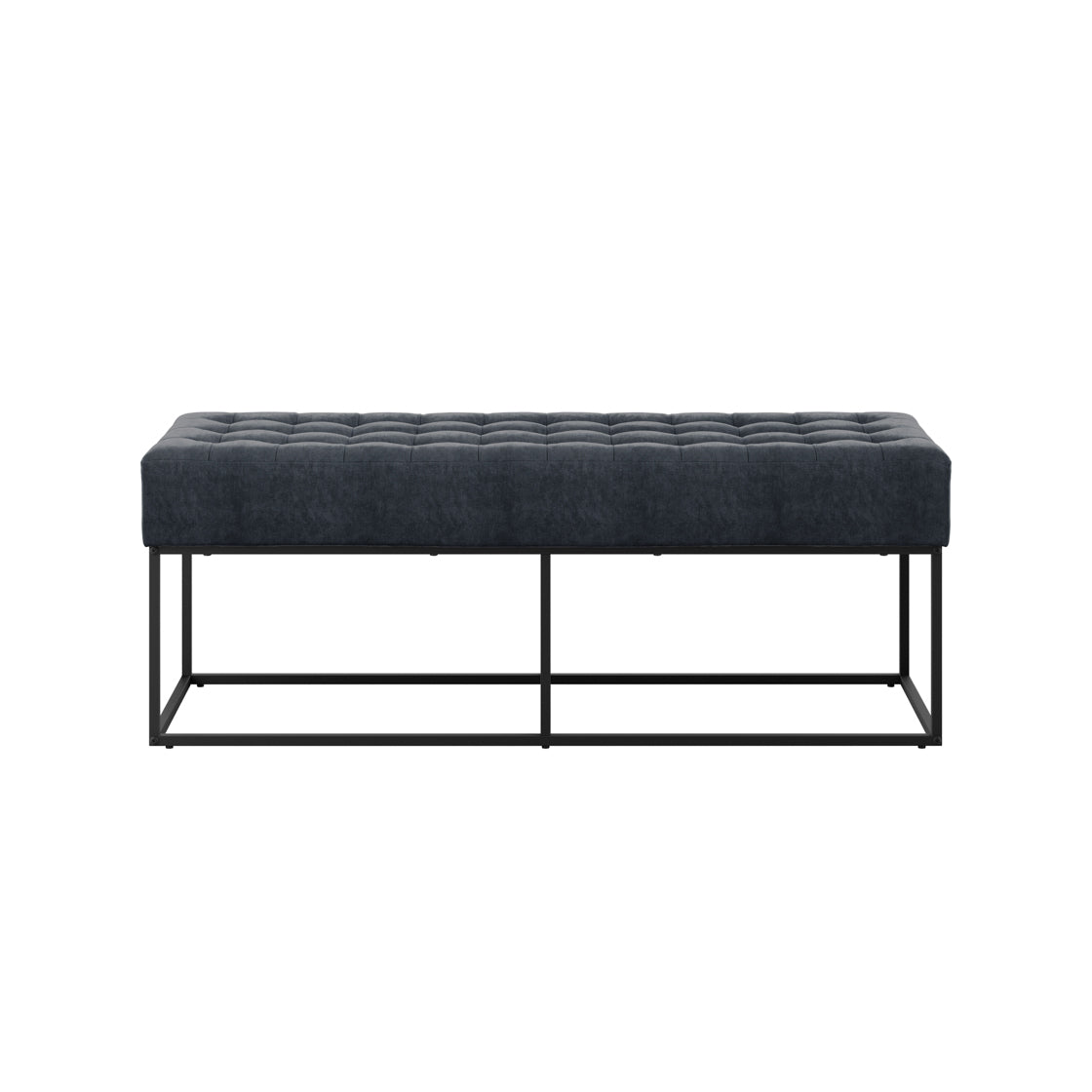 Cavan Steel Grey Upholstered Diamond Bench