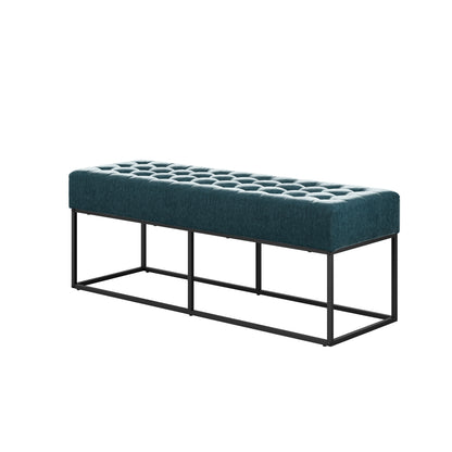 Cavan Deep Blue Upholstered Diamond Bench