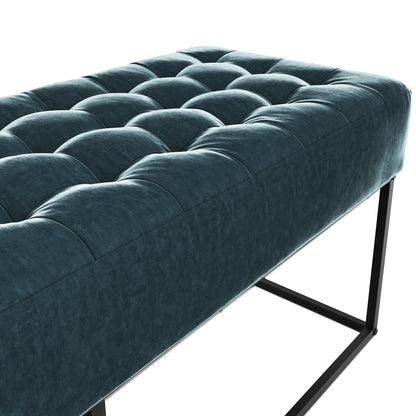 Cavan Deep Blue Upholstered Diamond Bench