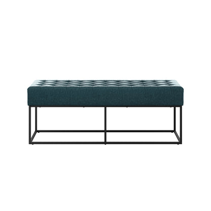 Cavan Deep Blue Upholstered Diamond Bench
