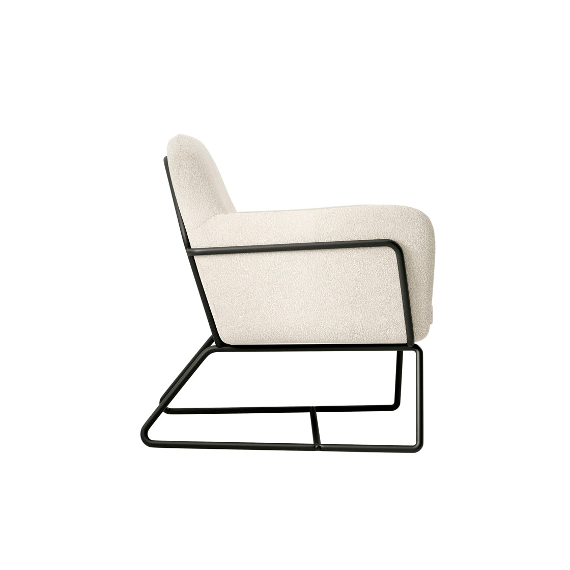 Marseille Ivory Boucle Upholstered Armchair Gold Metal Legs