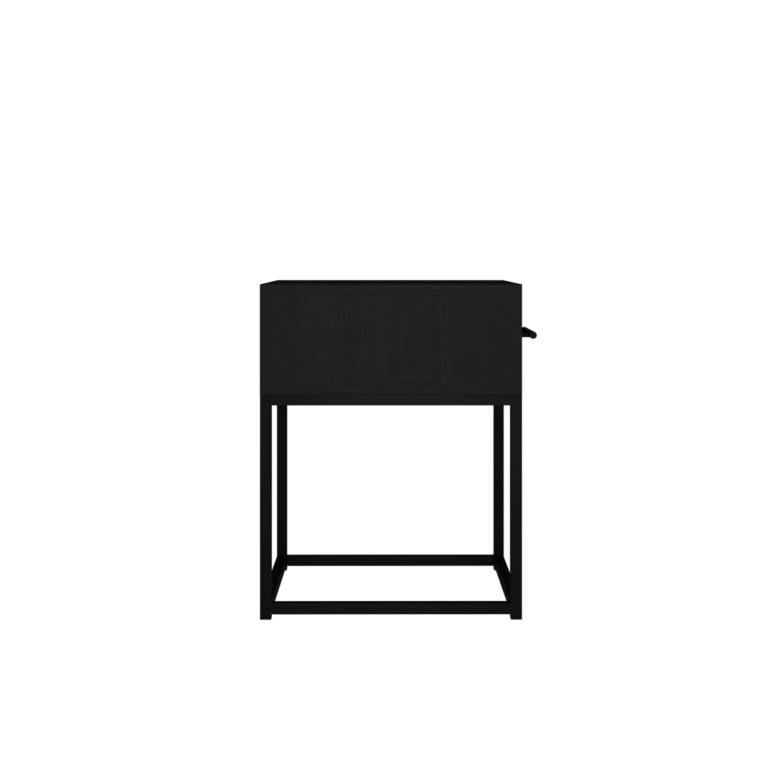 Hoopla Matt Black Wooden Bedside Table 1 Drawer