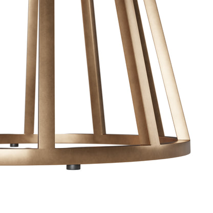 Lucca Grey Faux Dark Concrete Top and Gold Round Dining Table