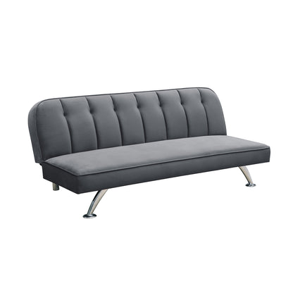 Malahide Upholstered Grey Velvet Tufted Sofa Bed